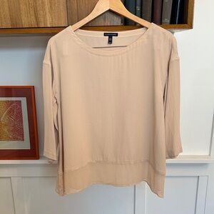 Eileen Fisher Soft Pink Blouse Silk